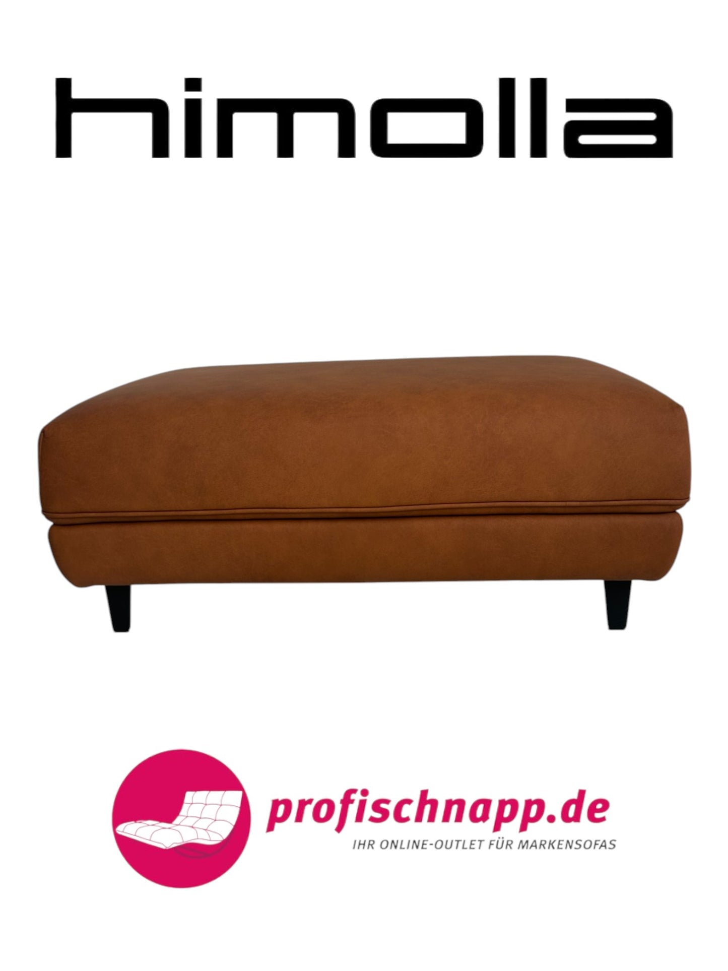 Sofahocker Himolla 1456 – Eleganter Lederhocker mit 4 Füßen in Leonessa Almond