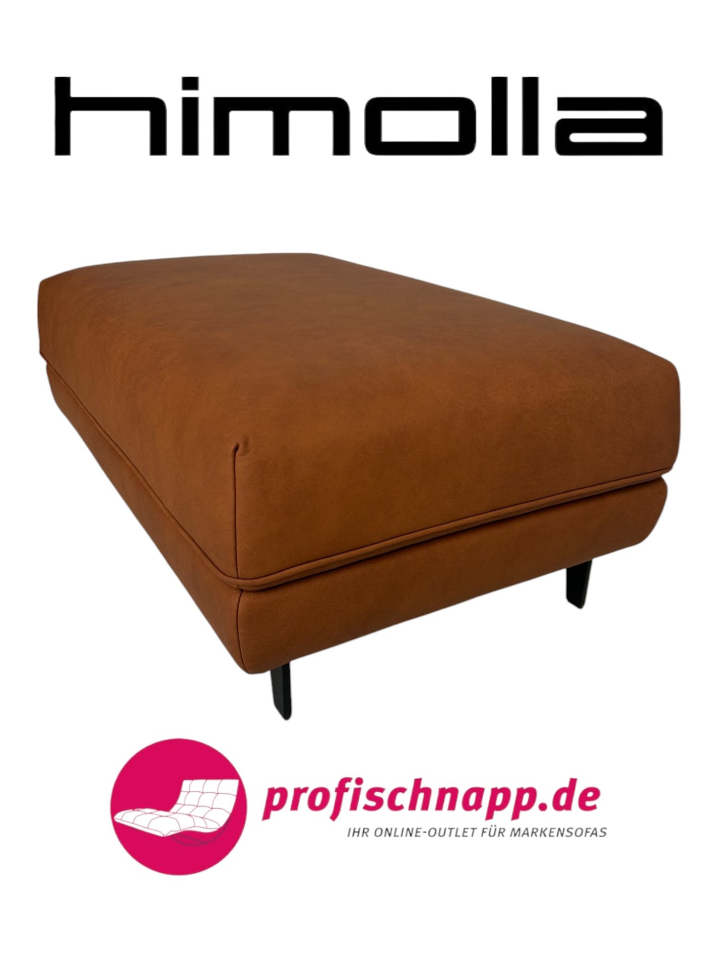 Sofahocker Himolla 1456 – Eleganter Lederhocker mit 4 Füßen in Leonessa Almond