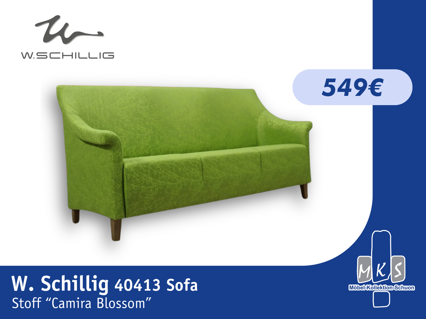 Sofa W.Schillig 40413 – Stoff Camira Blossom Goseberry für Eleganz und Komfort