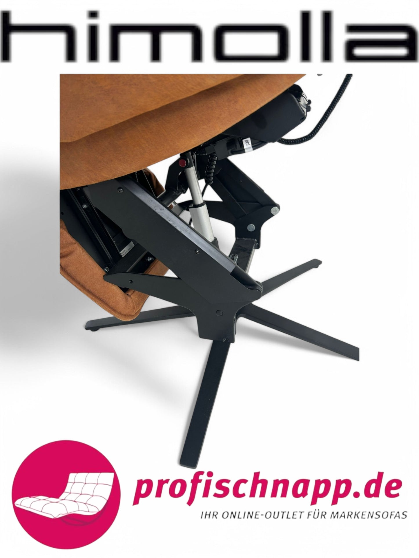 Sessel Himolla 7162 S Lounger – Elektrischer Relaxsessel mit 2 Motoren in Lederoptik 13 Nevada Cognac