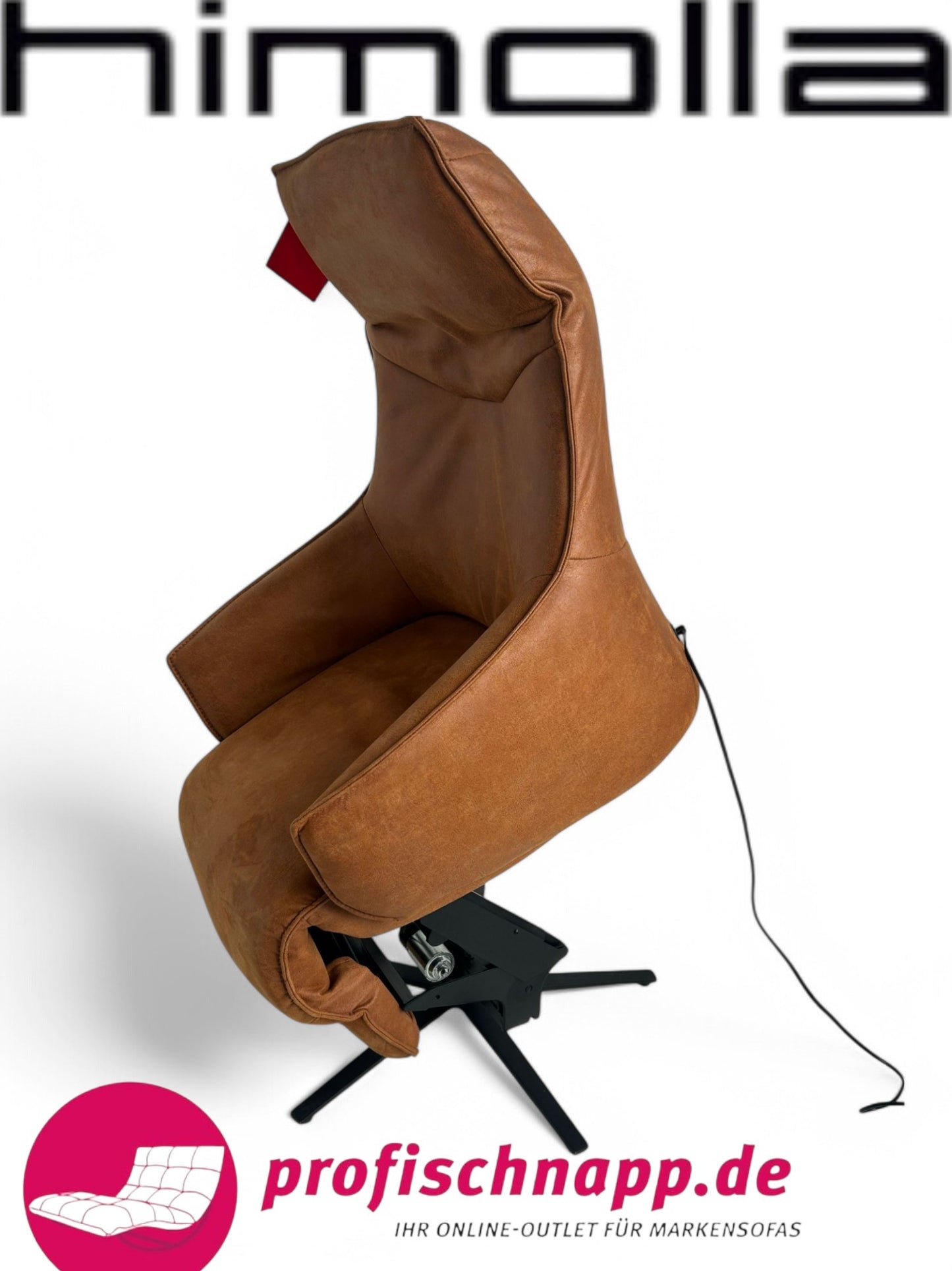 Sessel Himolla 7162 S Lounger – Elektrischer Relaxsessel mit 2 Motoren in Lederoptik 13 Nevada Cognac