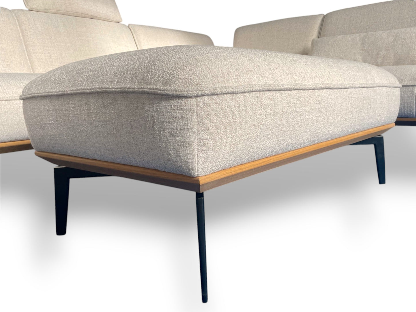 Ecksofa JOOP! 8166 mit Hocker – Modernes Designer-Sofa aus Stoff Canvas Natura