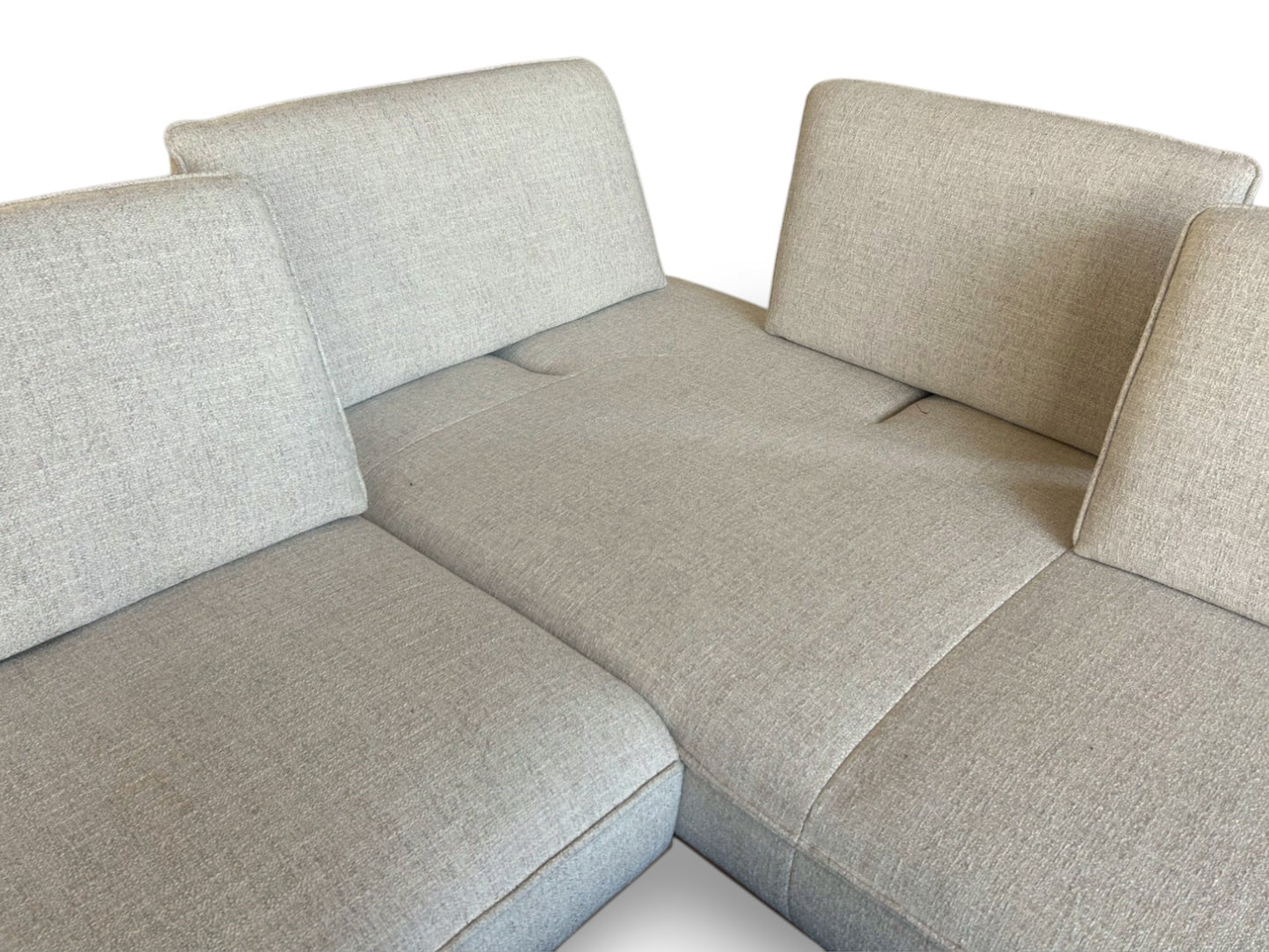 Ecksofa JOOP! 8166 mit Hocker – Modernes Designer-Sofa aus Stoff Canvas Natura
