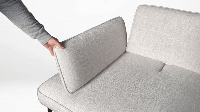 Ecksofa JOOP! 8166 mit Hocker – Modernes Designer-Sofa aus Stoff Canvas Natura