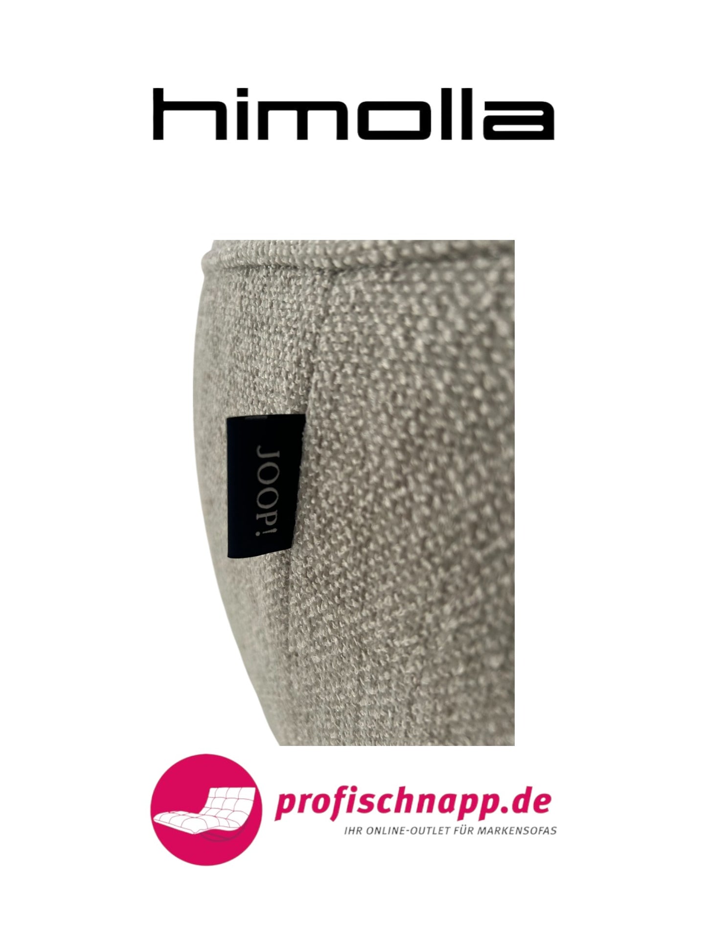 Hocker Himolla 8170 für Joop! – Rund, Schwarze Füße, Stoff Jasmin – Eleganter Polsterhocker