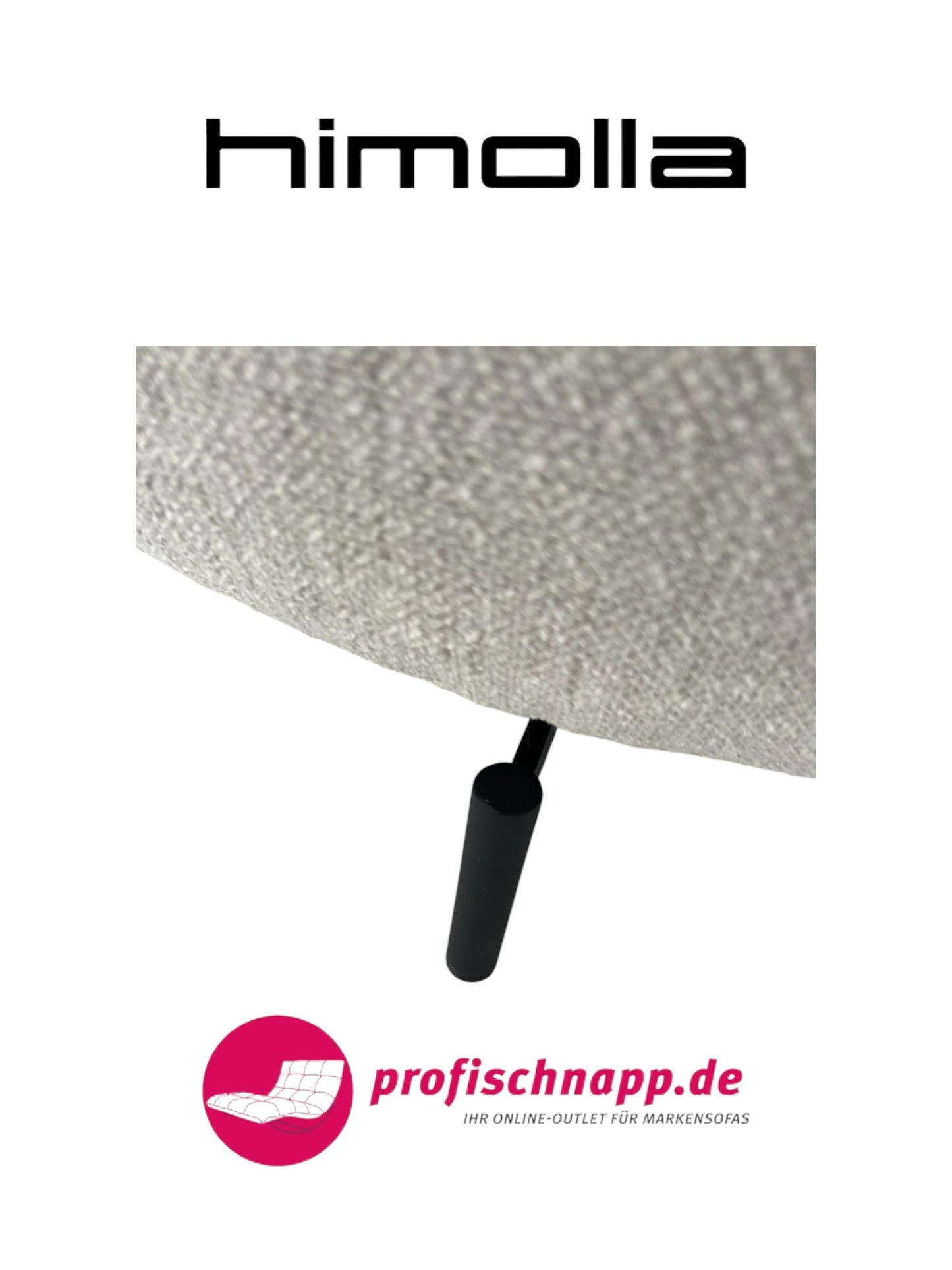 Hocker Himolla 8170 für Joop! – Rund, Schwarze Füße, Stoff Jasmin – Eleganter Polsterhocker