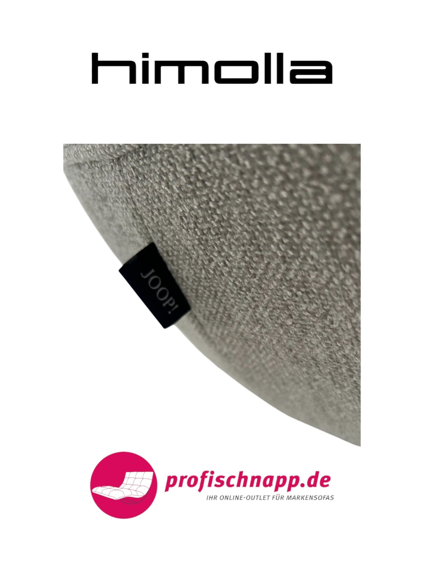 Hocker Himolla 8170 für Joop! – Rund, Schwarze Füße, Stoff Jasmin – Eleganter Polsterhocker