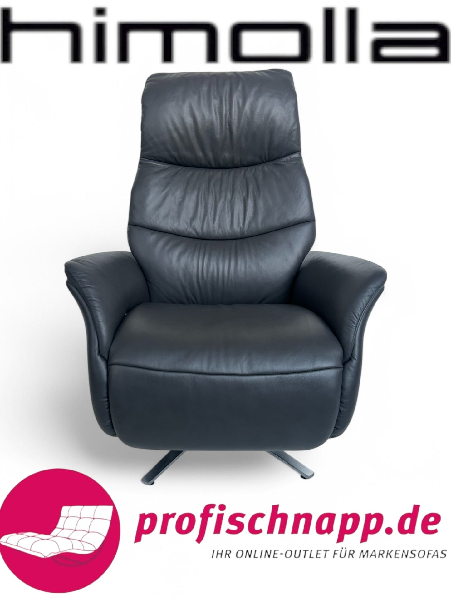 Sessel Himolla 8951 Easyswing Relaxsessel manuell – Echtleder Soft 31 Moor, ergonomisch & drehbar mit Sternfuß aus Edelstahl