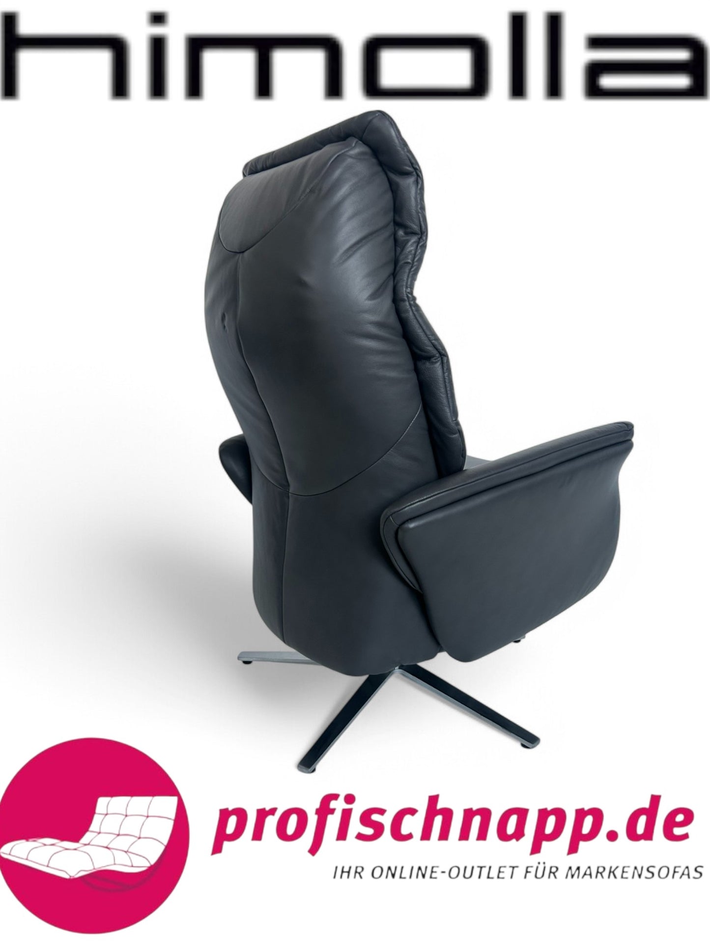 Sessel Himolla 8951 Easyswing Relaxsessel manuell – Echtleder Soft 31 Moor, ergonomisch & drehbar mit Sternfuß aus Edelstahl