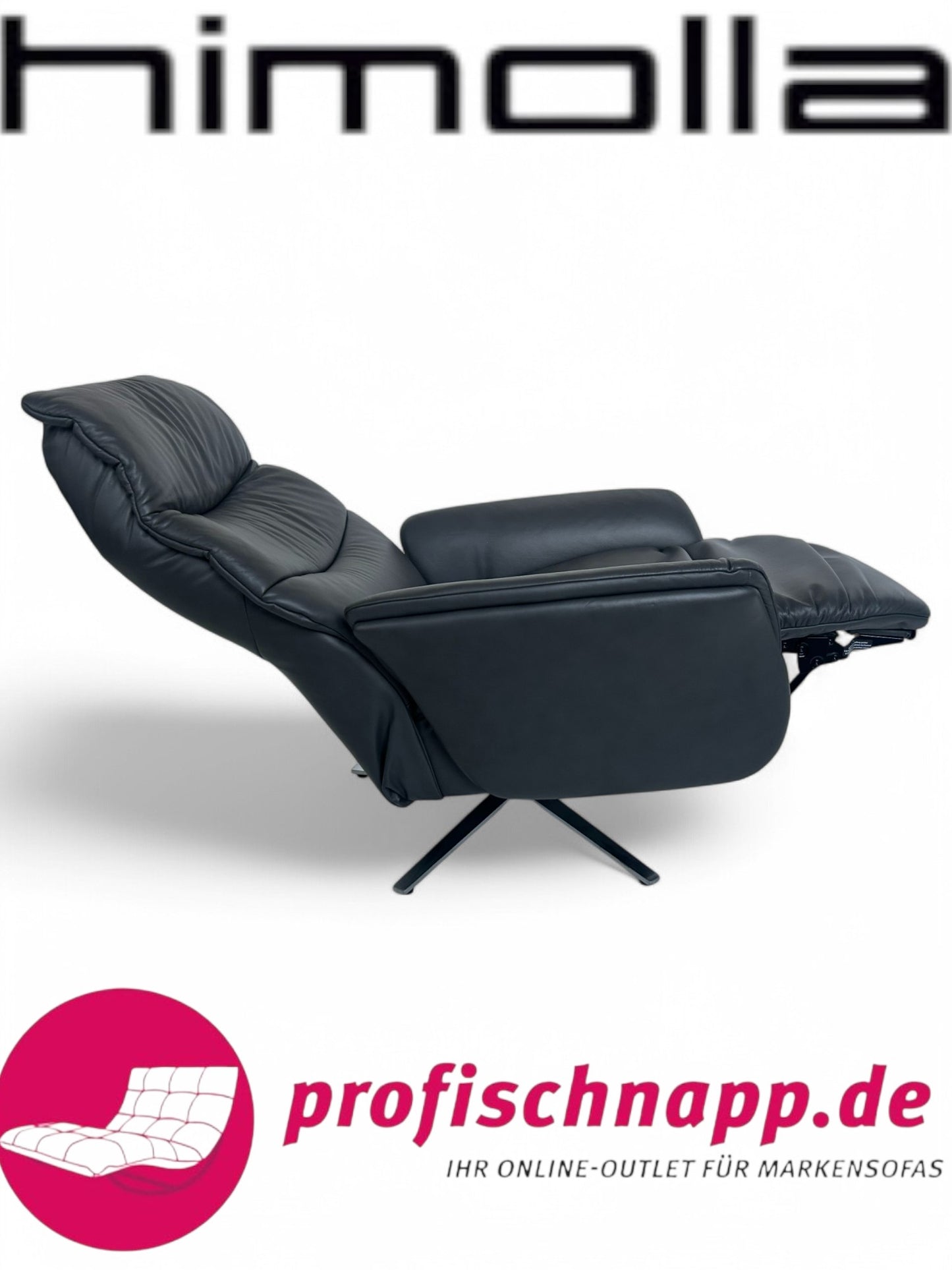 Sessel Himolla 8951 Easyswing Relaxsessel manuell – Echtleder Soft 31 Moor, ergonomisch & drehbar mit Sternfuß aus Edelstahl