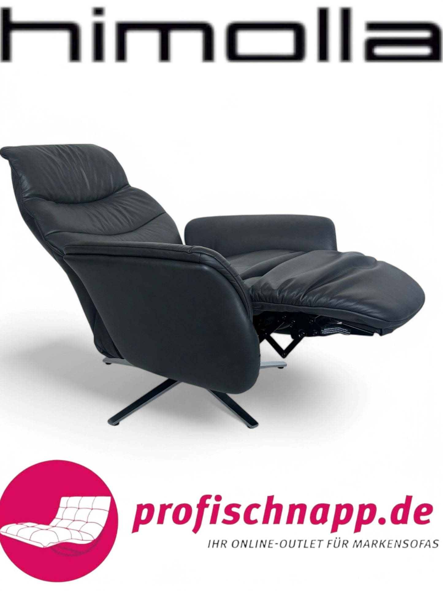 Sessel Himolla 8951 Easyswing Relaxsessel manuell – Echtleder Soft 31 Moor, ergonomisch & drehbar mit Sternfuß aus Edelstahl