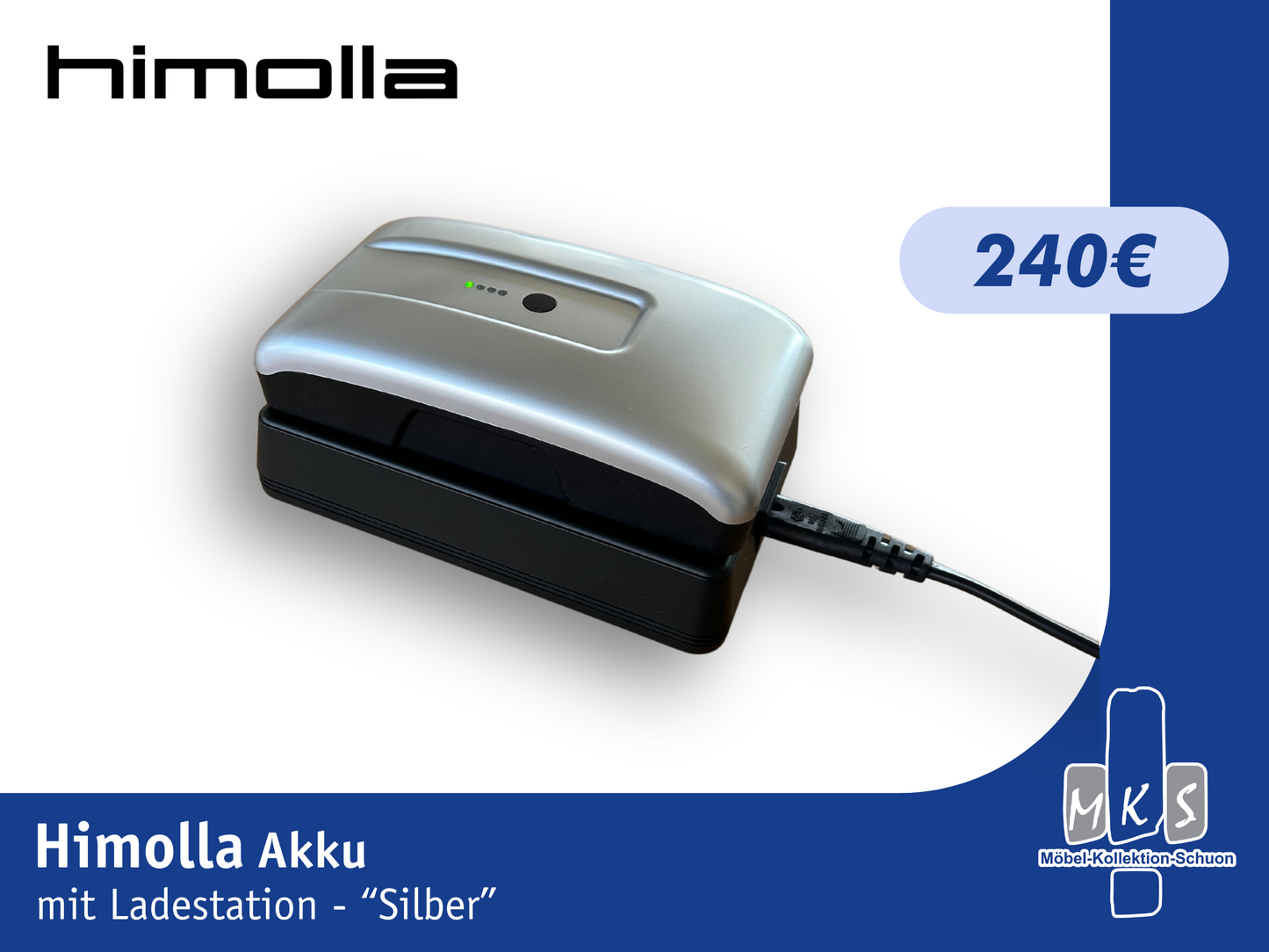 Himolla Akku mit Ladestation – Silber (0920 90 XXX) 🔋