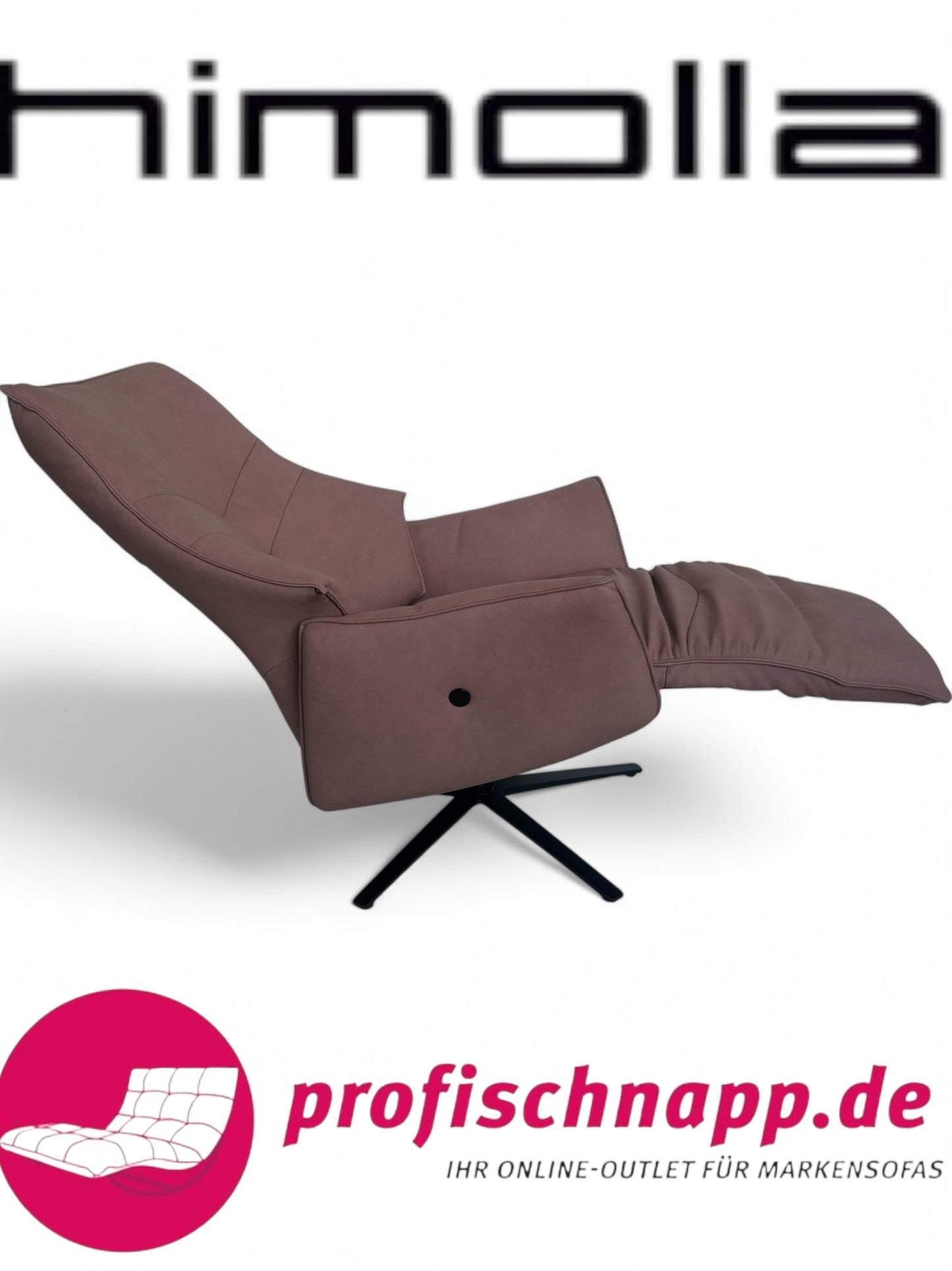 Sessel Himolla 7911 S Lounger Relaxsessel elektrisch – 2 Motoren, elektrische Kopfteilverstellung & Funkfernbedienung, Größe Medium, Leder Leonessa Lachs