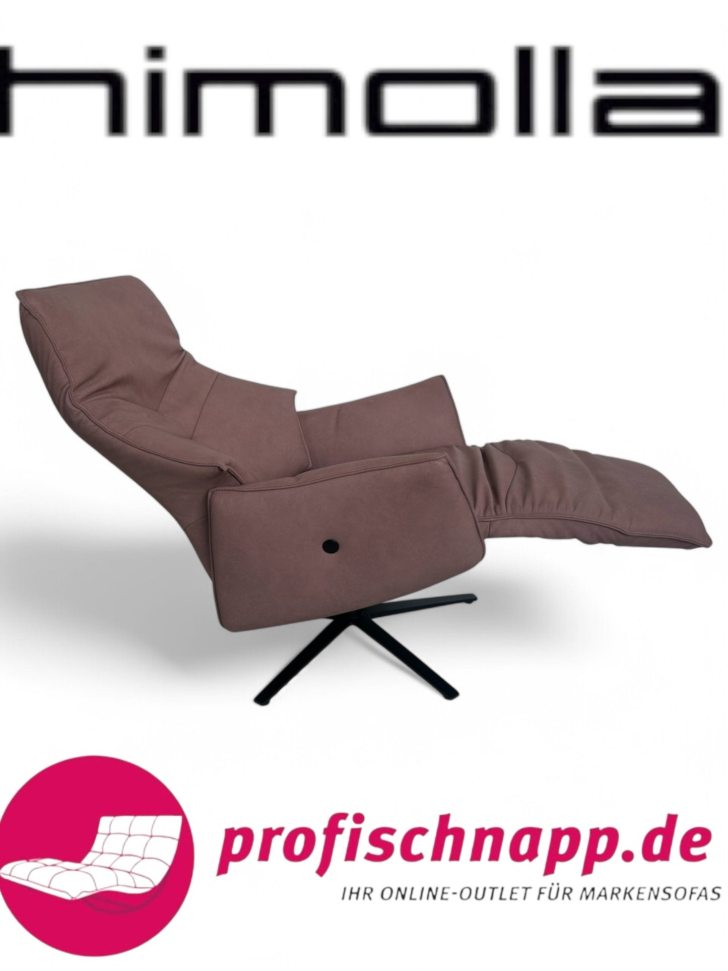 Sessel Himolla 7911 S Lounger Relaxsessel elektrisch – 2 Motoren, elektrische Kopfteilverstellung & Funkfernbedienung, Größe Medium, Leder Leonessa Lachs