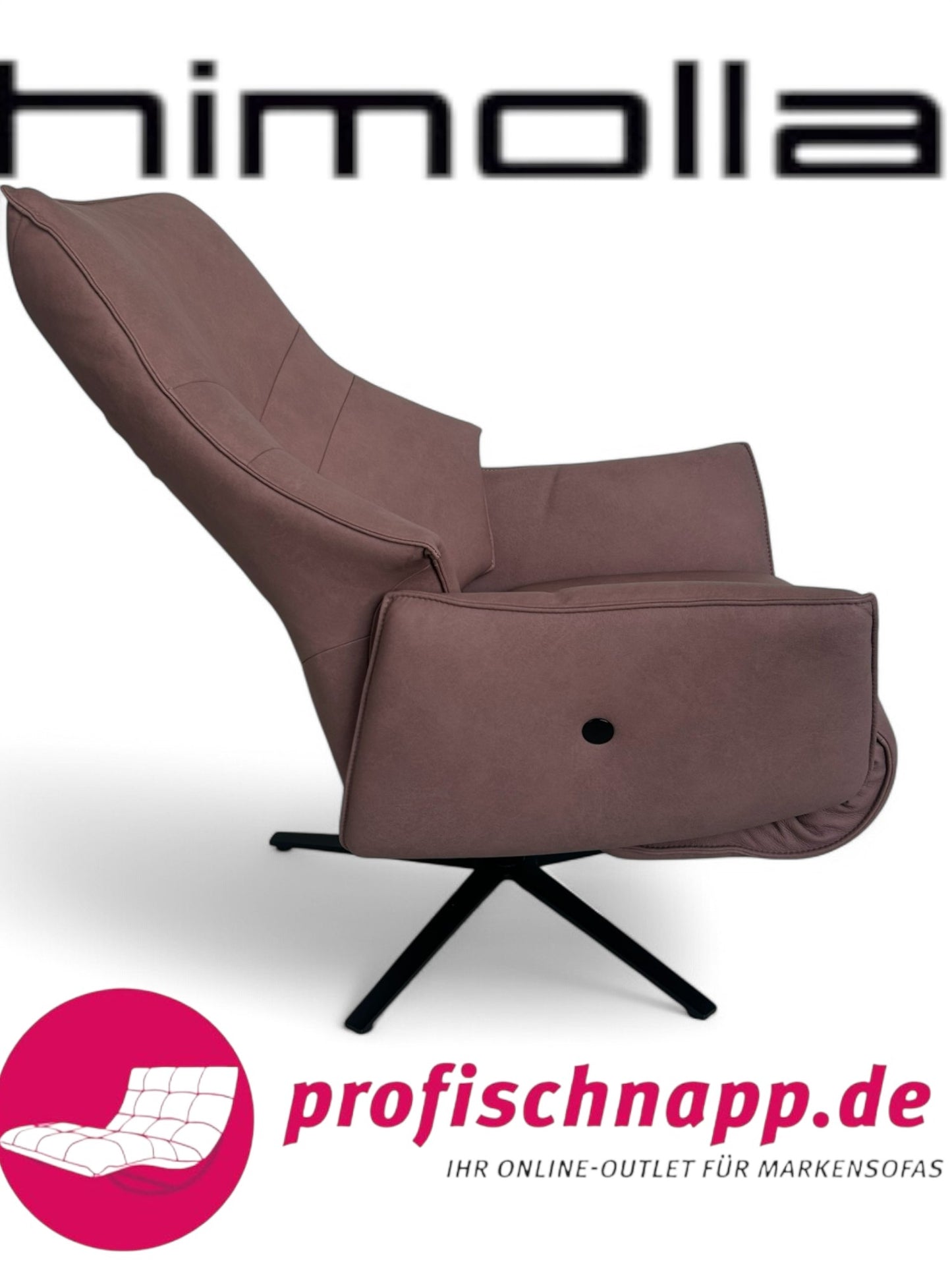 Sessel Himolla 7911 S Lounger Relaxsessel elektrisch – 2 Motoren, elektrische Kopfteilverstellung & Funkfernbedienung, Größe Medium, Leder Leonessa Lachs