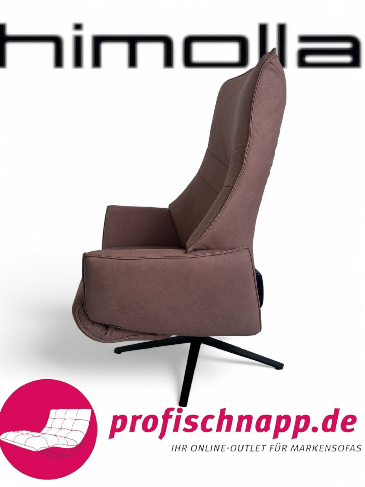 Sessel Himolla 7911 S Lounger Relaxsessel elektrisch – 2 Motoren, elektrische Kopfteilverstellung & Funkfernbedienung, Größe Medium, Leder Leonessa Lachs