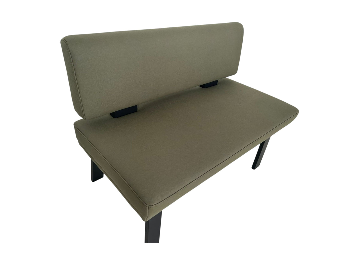 Sitzbank KW 4191 Game 117 cm – Metallkufen Schwarz, Lederoptik Armygreen | Stilvolle Sitzbank