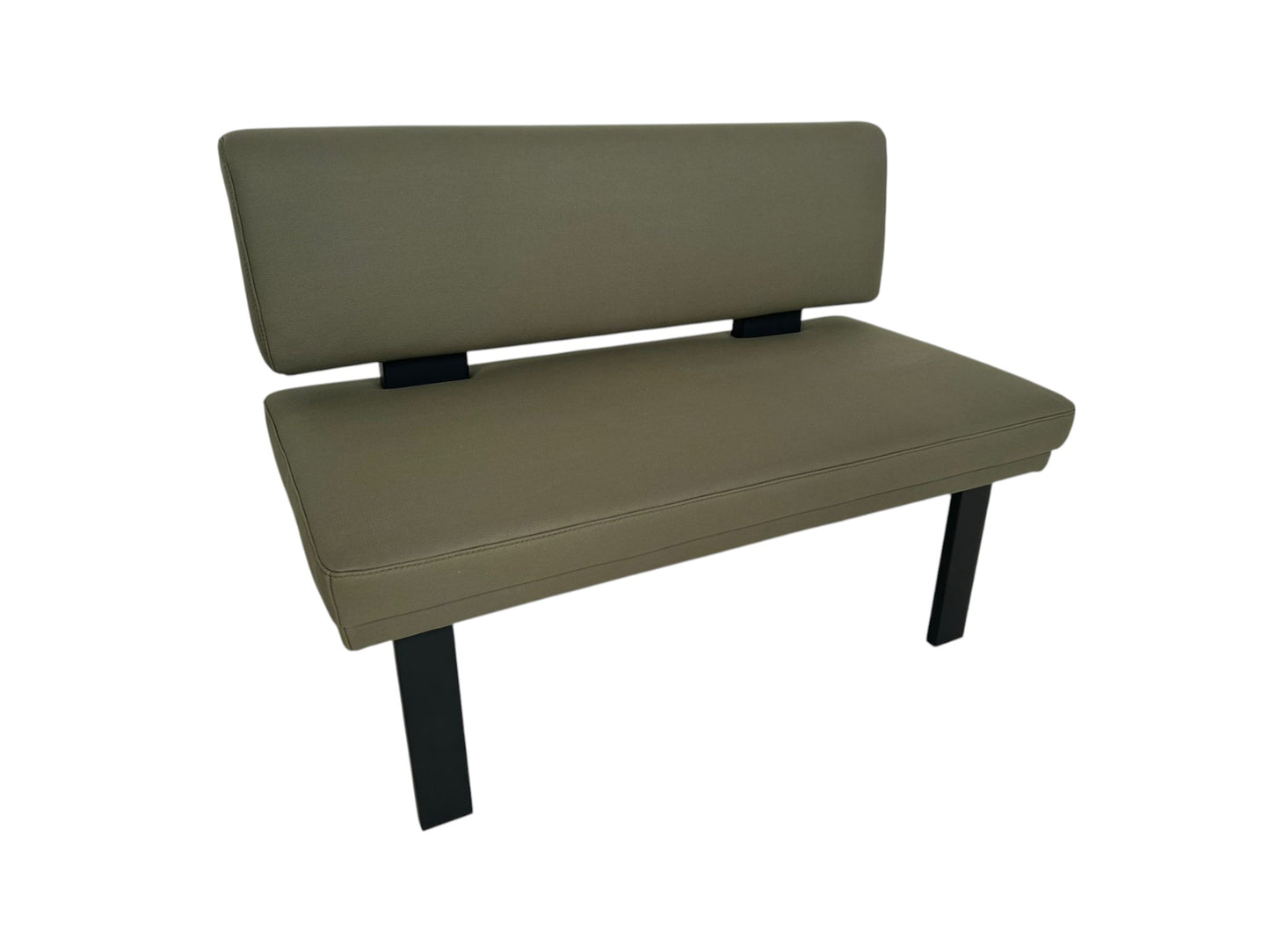 Sitzbank KW 4191 Game 117 cm – Metallkufen Schwarz, Lederoptik Armygreen | Stilvolle Sitzbank