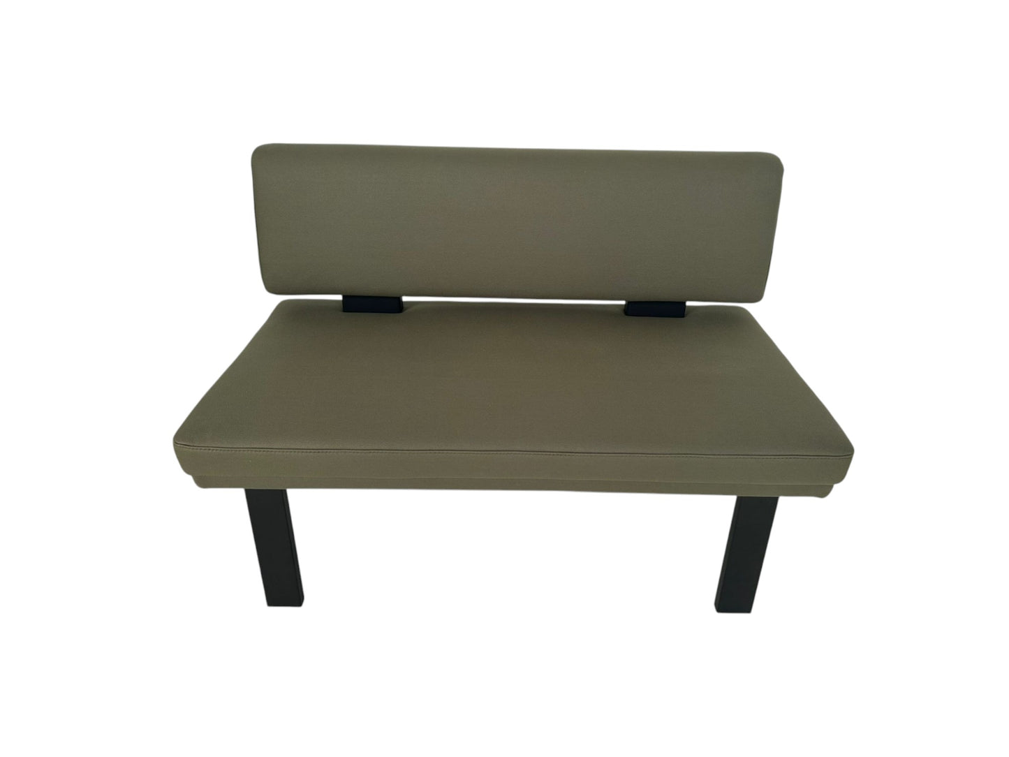 Sitzbank KW 4191 Game 117 cm – Metallkufen Schwarz, Lederoptik Armygreen | Stilvolle Sitzbank