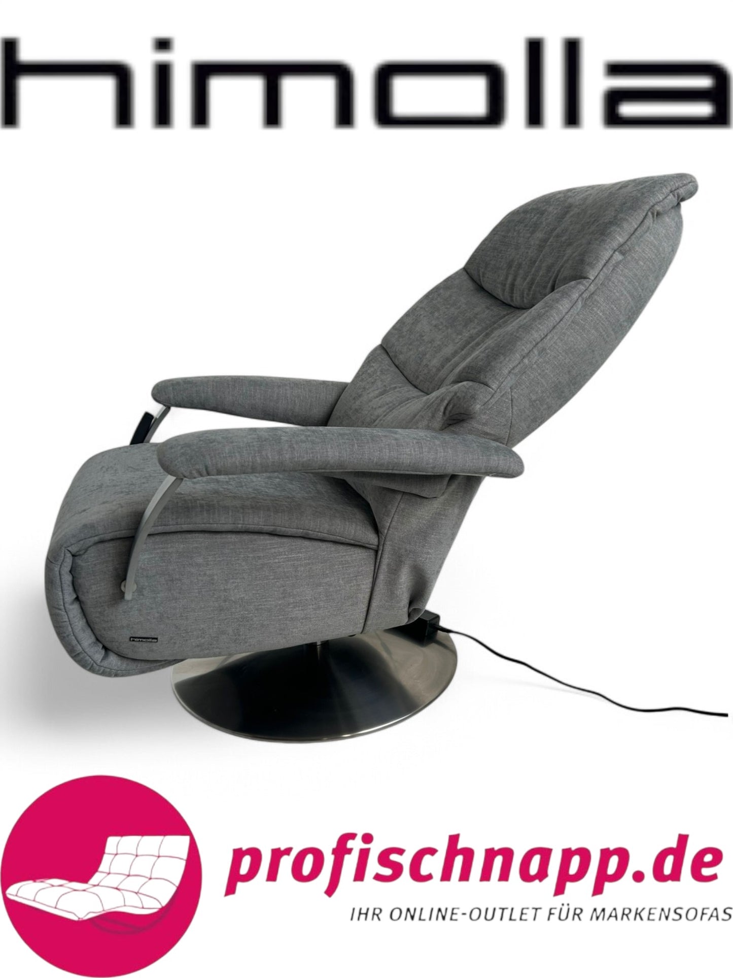 Sessel Himolla 7050 Easyswing Relaxsessel Medium – 2 Motoren, Webstoff 11 Leeds Platin, ergonomischer Fernsehsessel