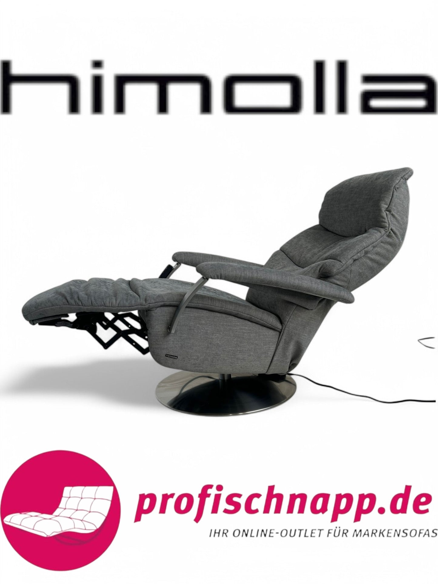 Sessel Himolla 7050 Easyswing Relaxsessel Medium – 2 Motoren, Webstoff 11 Leeds Platin, ergonomischer Fernsehsessel