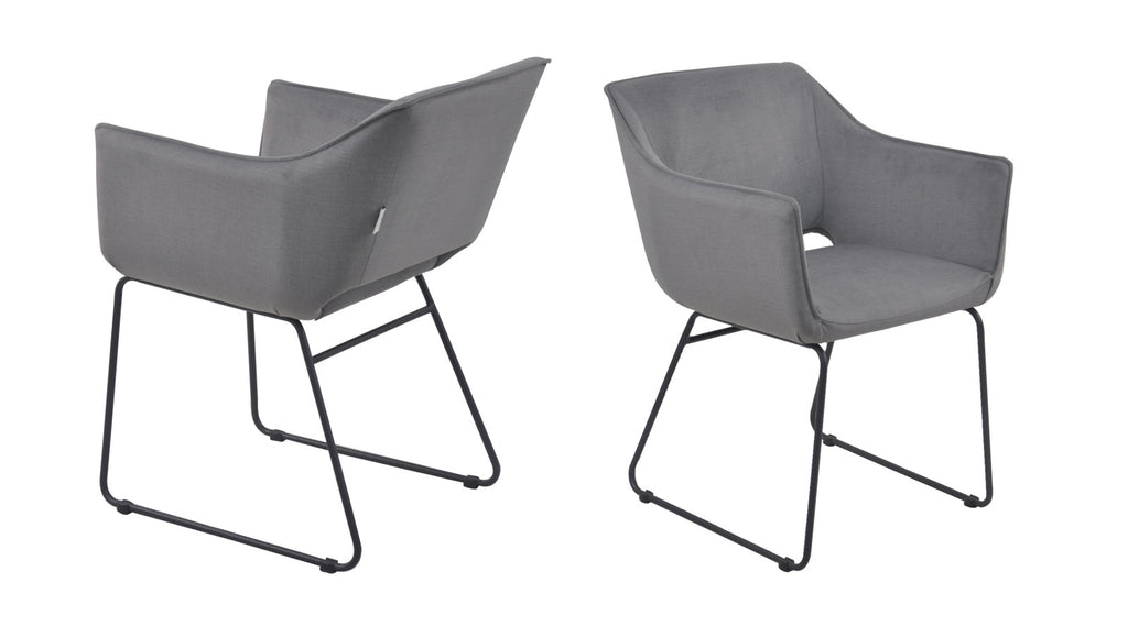 Armlehnstuhl Tom Tailor 2er-Set „T-Velvet“ – Stoffbezug & Metallgestell