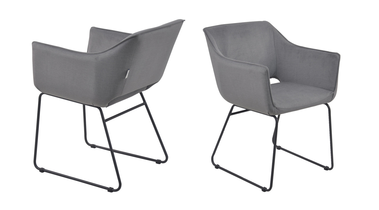 Armlehnstuhl Tom Tailor 2er-Set „T-Velvet“ – Stoffbezug & Metallgestell