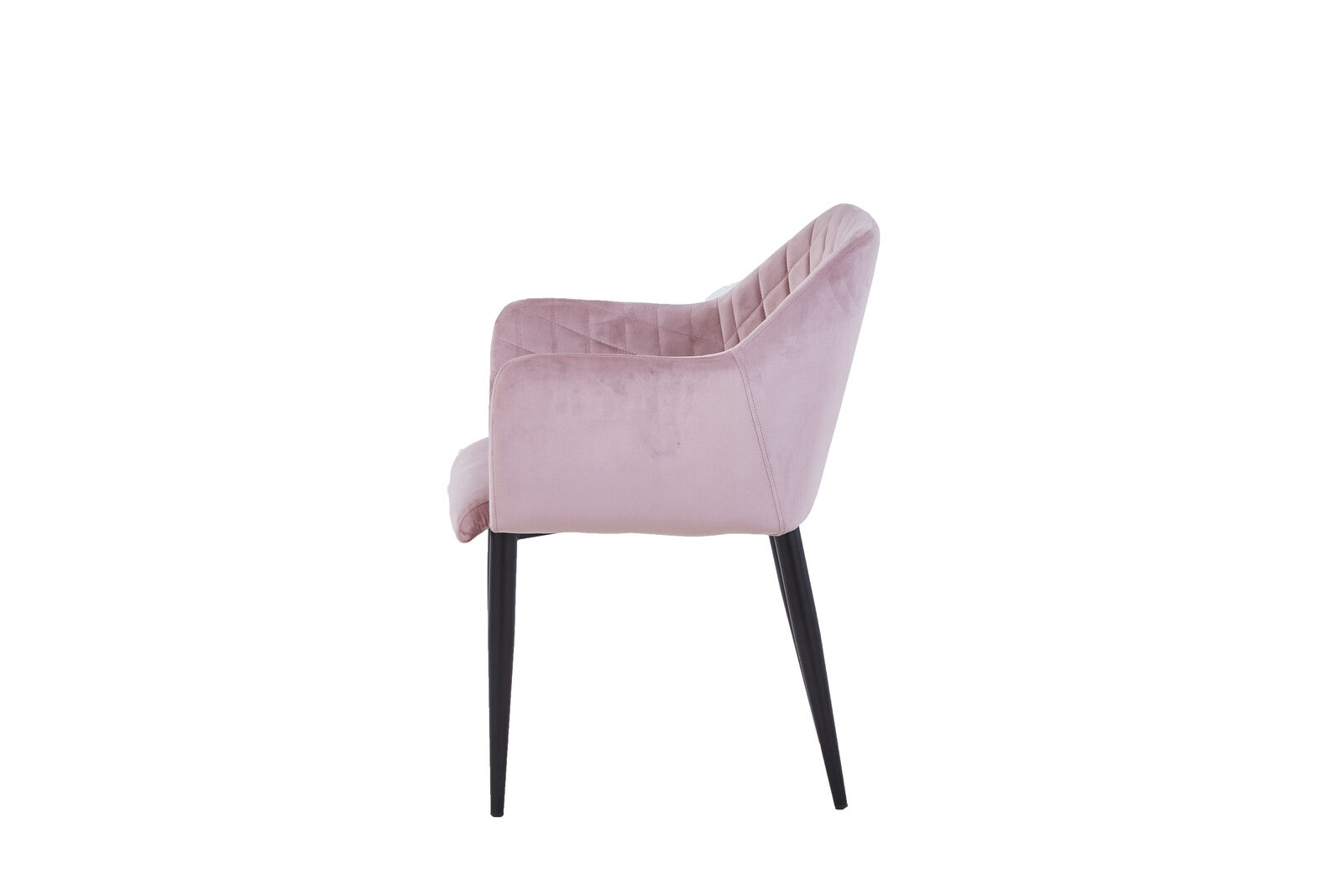 Armlehnstühle 2er-Set Samt – Altrosa mit schwarzem Gestell