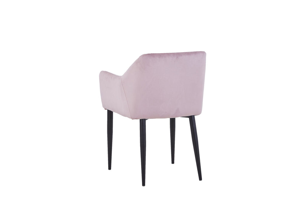 Armlehnstühle 2er-Set Samt – Altrosa mit schwarzem Gestell