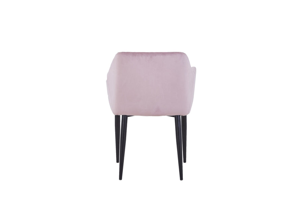 Armlehnstühle 2er-Set Samt – Altrosa mit schwarzem Gestell
