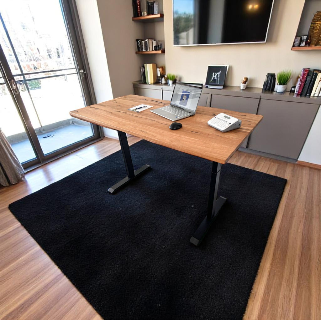 Höhenverstellbarer Schreibtisch Klenk - Massivholz 160x80 cm