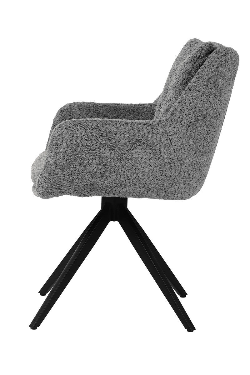 Armlehnstühle mit 360° Drehfunktion Grau - Metallgestell