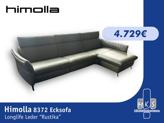 Ecksofa Himolla Velden 8372 – Wallfree & Herz-Waage Funktion, elektrisch, Longlife Leder Rustika 24 Zypres