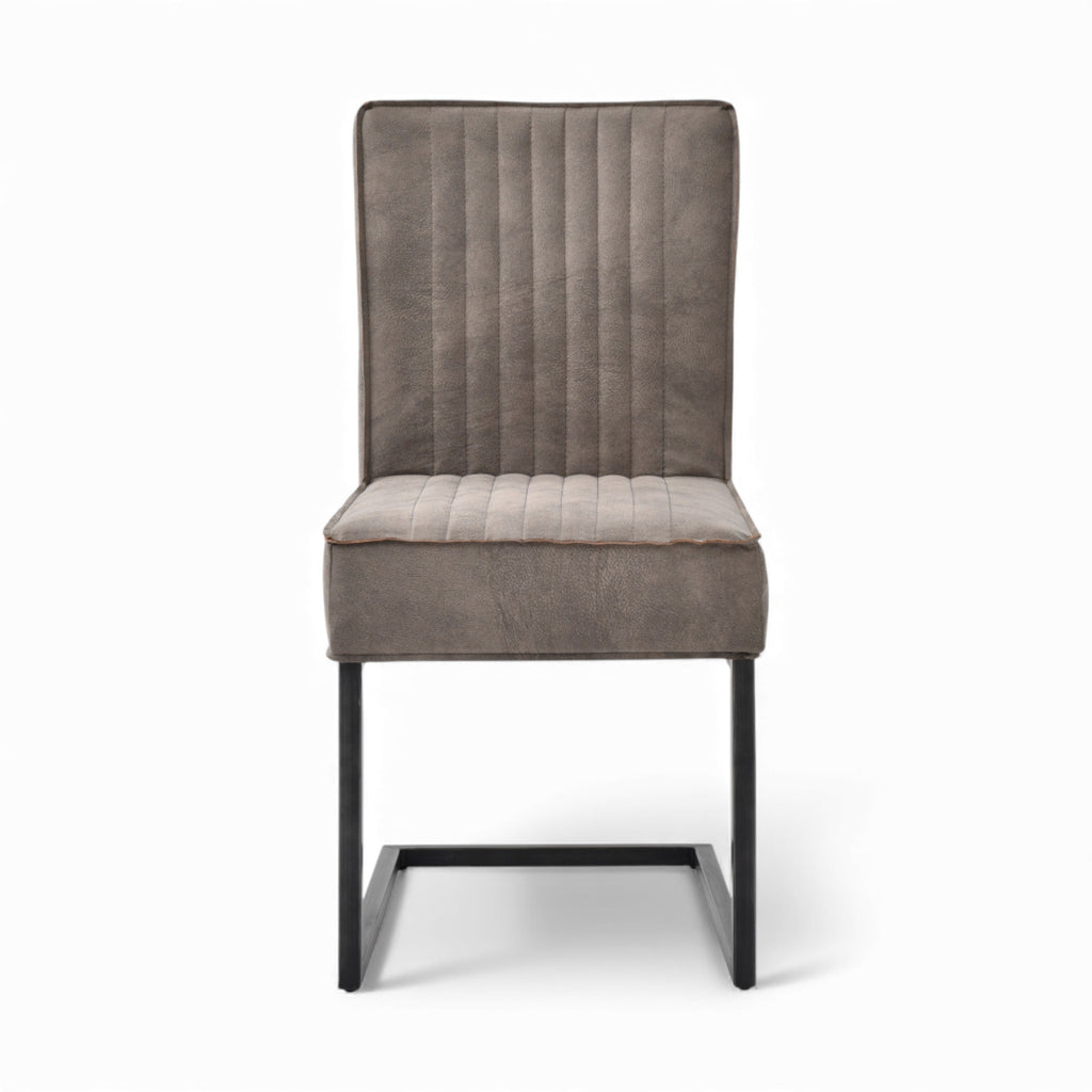 Schwingstuhl „David“ 2er-Set in Taupe – mit & ohne Armlehne