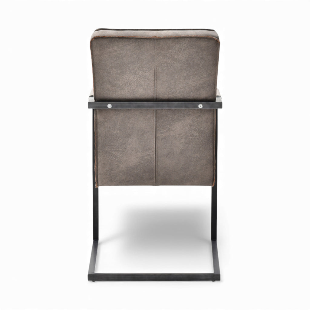 Schwingstuhl „David“ 2er-Set in Taupe – mit & ohne Armlehne