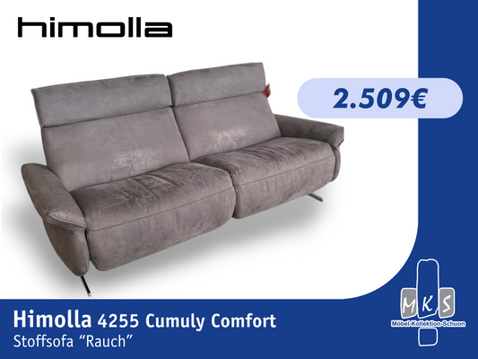 Sofa Himolla 4255 Cumuly Comfort – Elektrisch, Wallfree & Herzwaage – Stoff Lyon Rauch