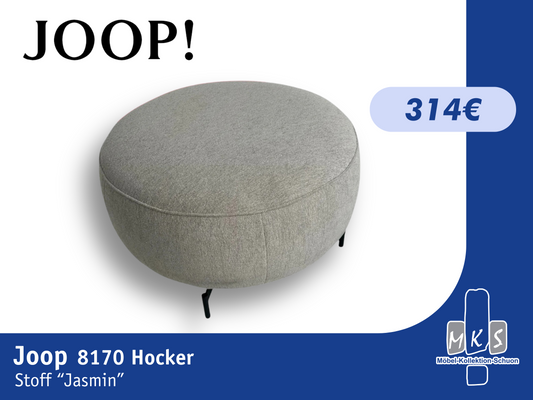 Hocker Himolla 8170 für Joop! – Rund, Schwarze Füße, Stoff Jasmin – Eleganter Polsterhocker