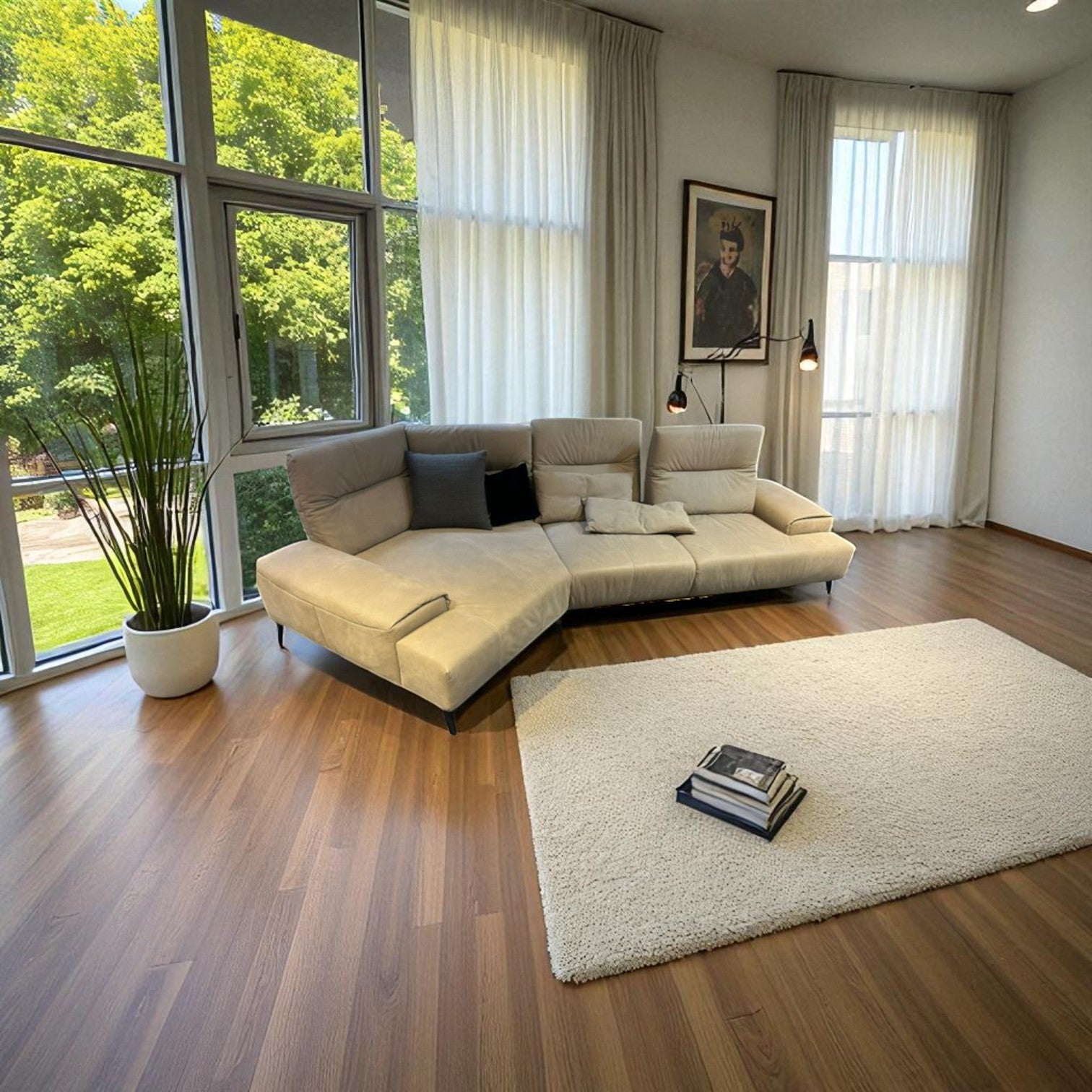 Ecksofa W.Schillig 16567 "caroline" – Leder Sand