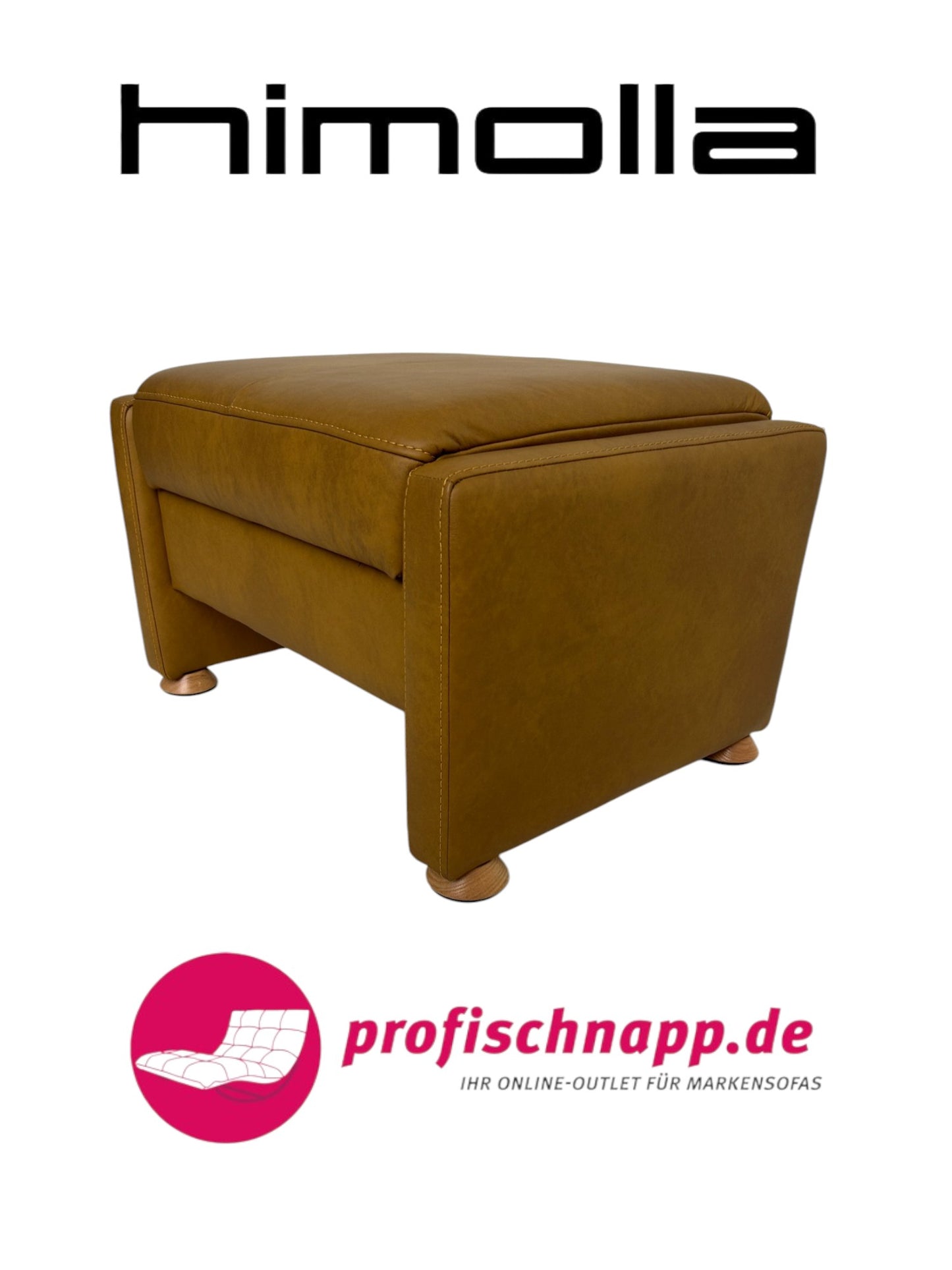 Himolla 4898 Hocker 01A41 – Aufklappbarer Hocker aus Nappaleder in der Farbe Sun