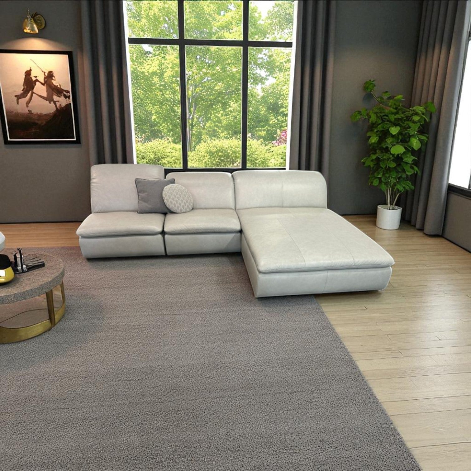 Sofa W.Schillig 16950 "lunalounge" – Leder Taupe
