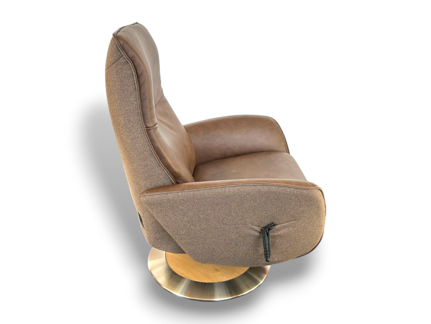 Sessel Himolla 7928 Easy-Swing Relaxsessel 1-motorig mit Aufstehhilfe, Leder Forest & Stoff Salino Schlam