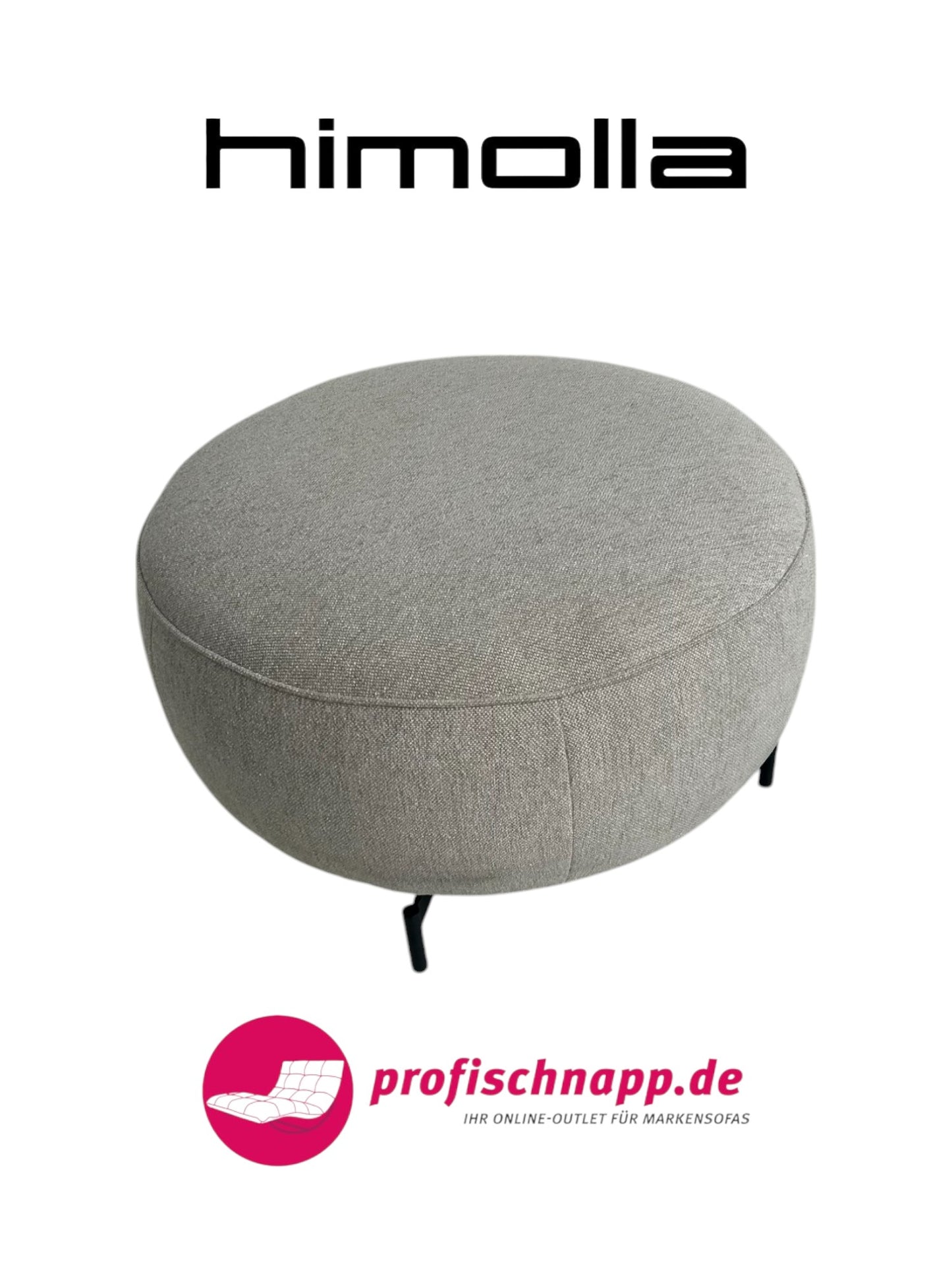 Himolla 8170 Hocker für Joop! – Rund, Schwarze Füße, Stoff Jasmin – Eleganter Polsterhocker