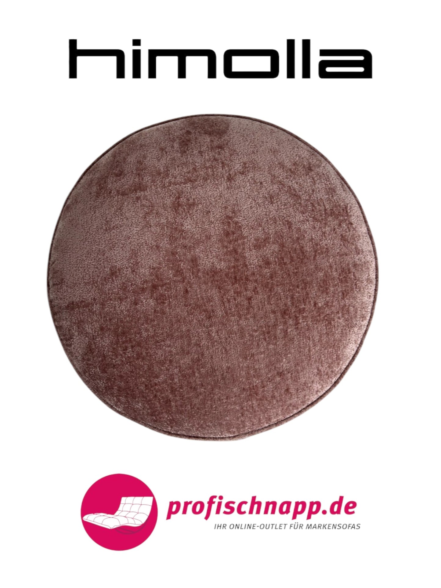 Himolla 8170 Hocker für Joop! – Rund (Ø 60 cm), Schwarze Füße, Stoff Allure Rose – Eleganter Polsterhocker