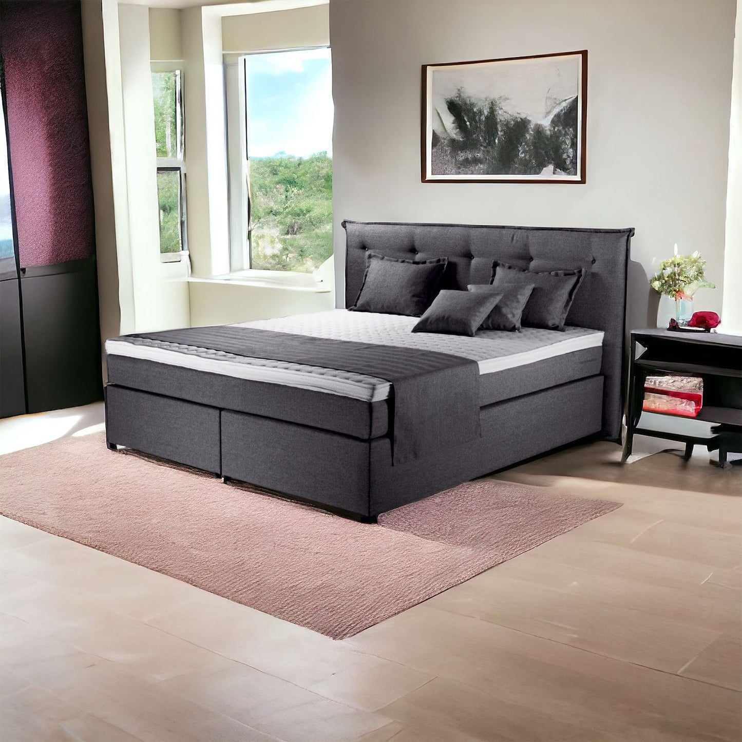 Boxspringbett Herzog 140x200cm Grau