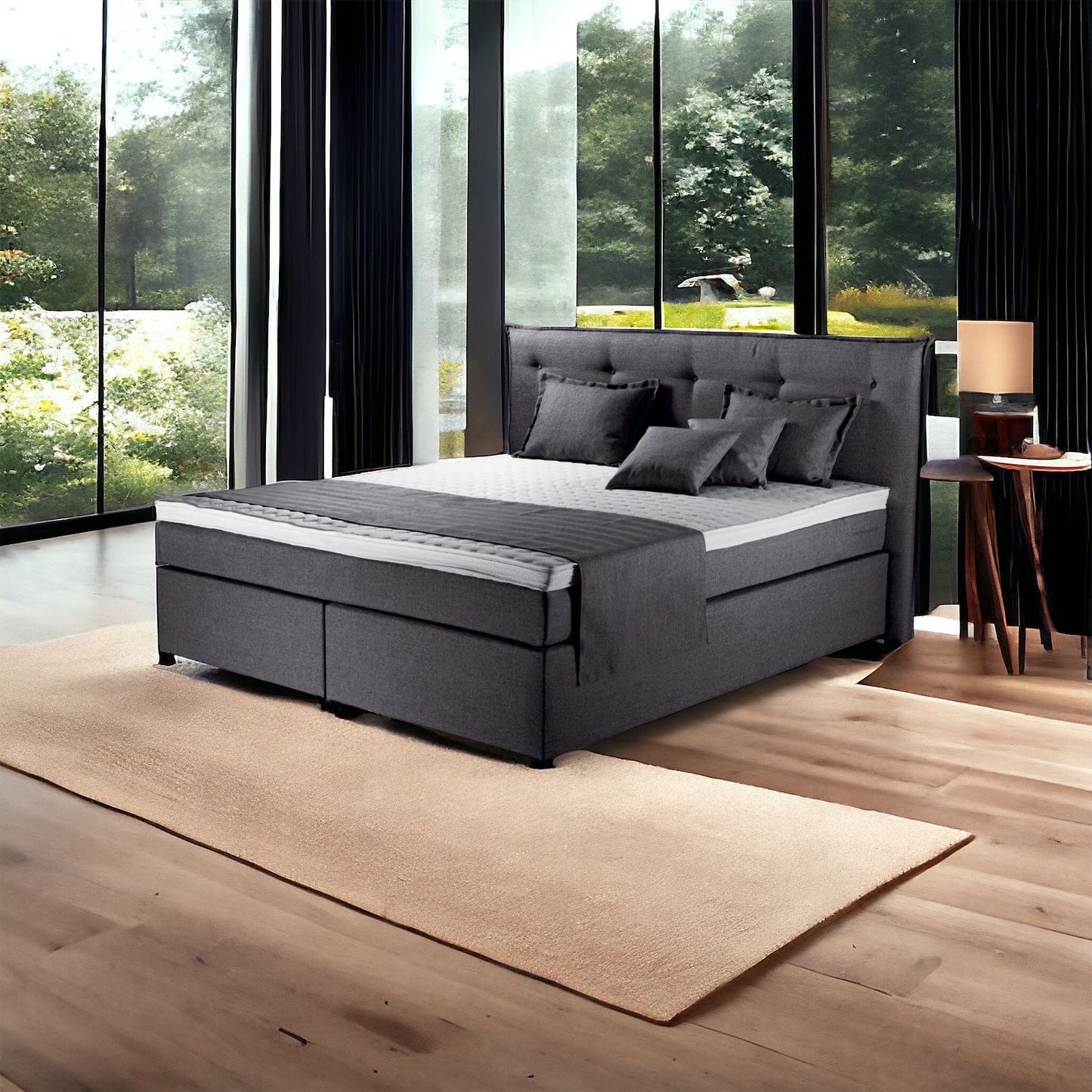 Ferrol Boxspringbett Elektrisch Dunkelgrau - fancy 90 180x200cm