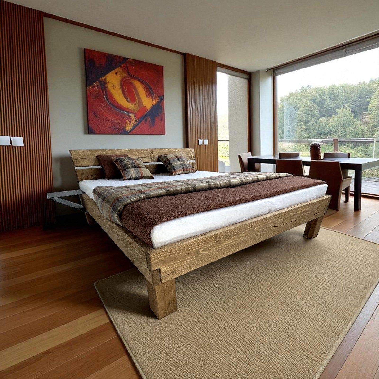 Bett Wickie Massivholz mit Kopfteil - 180x200cm