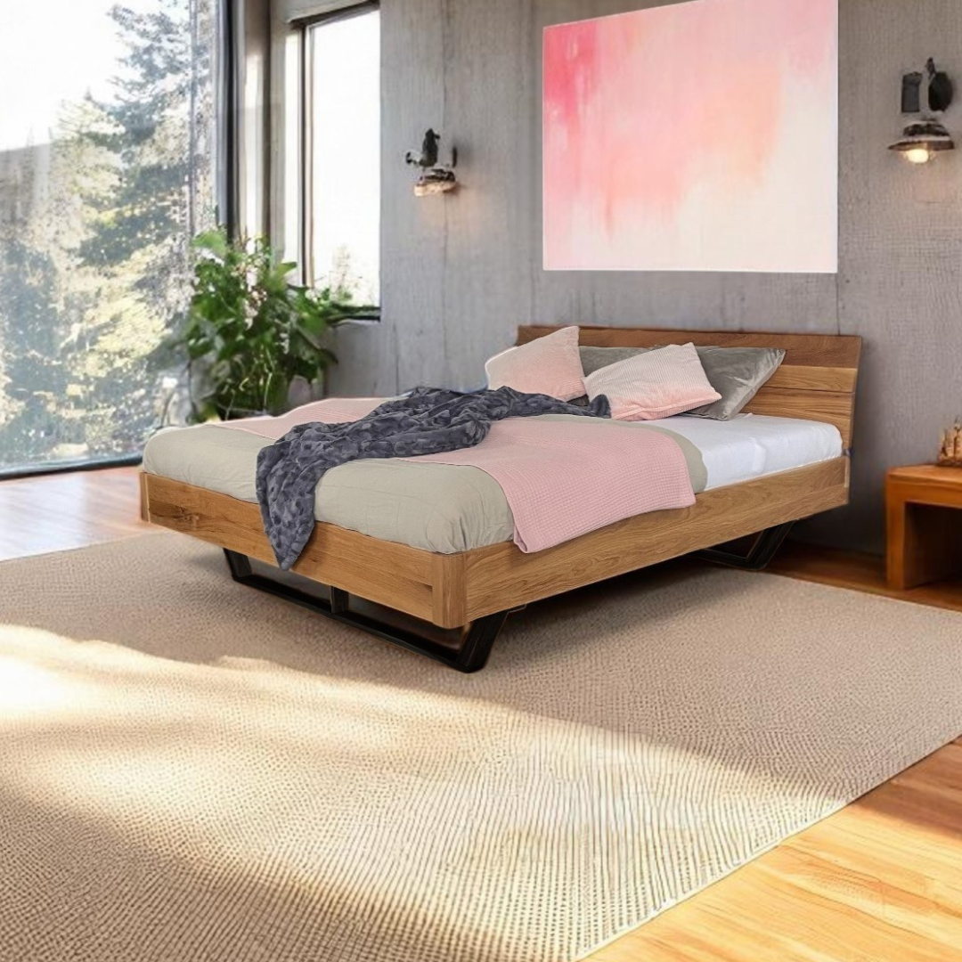Bett Mona Eiche Massivholz