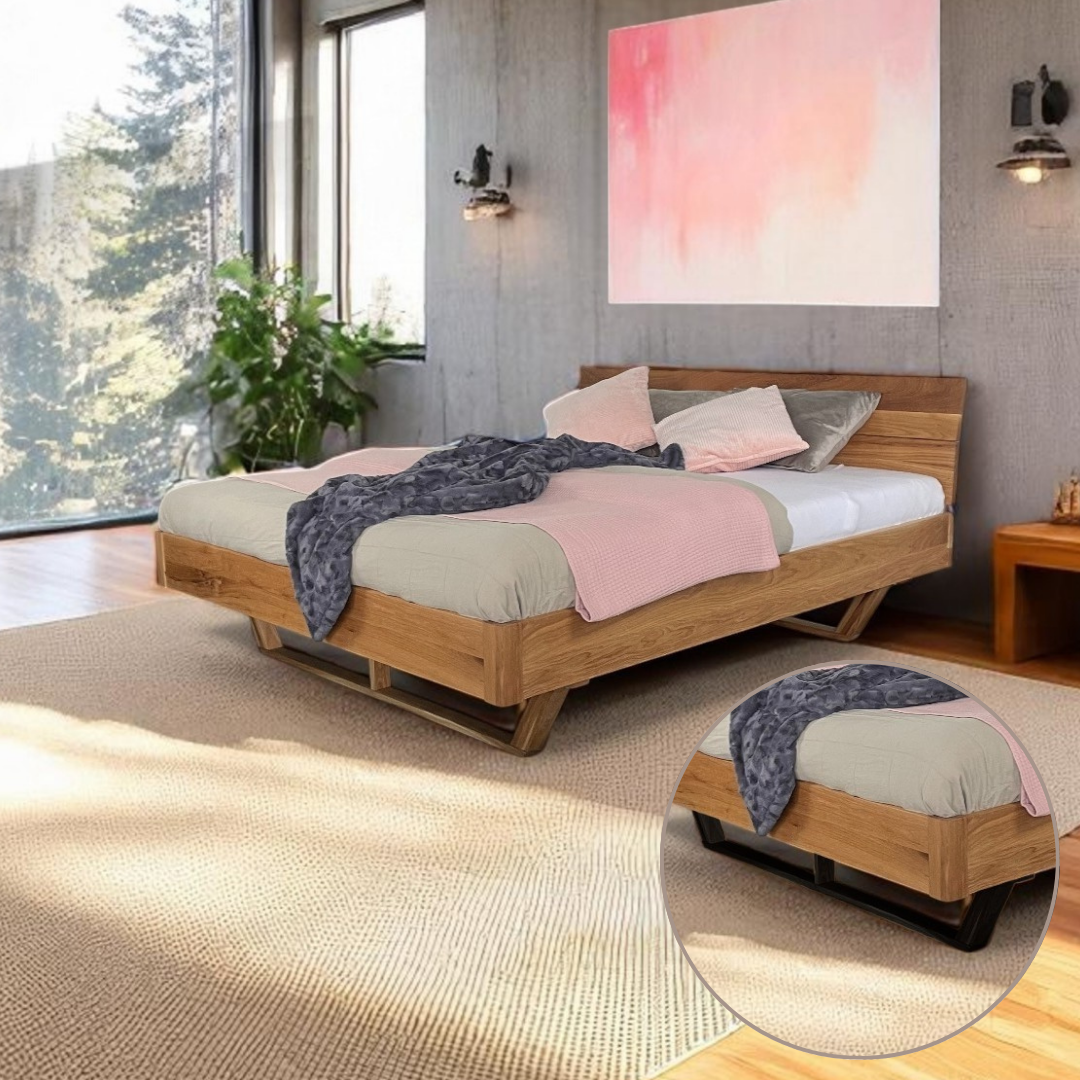 Bett Mona Eiche Massivholz
