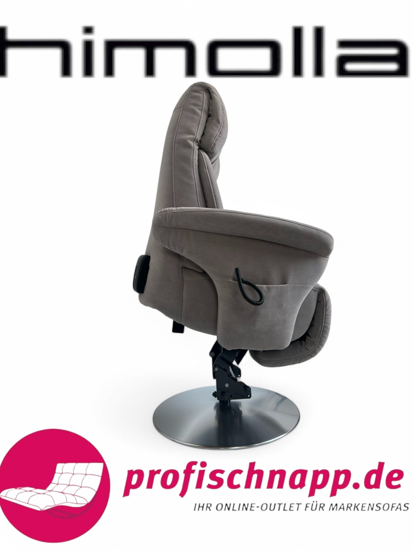 Himolla 7627 Easyswing Relaxsessel elektrisch mit Aufstehhilfe – 2-motorig, Bezugsstoff Nuvano Stein