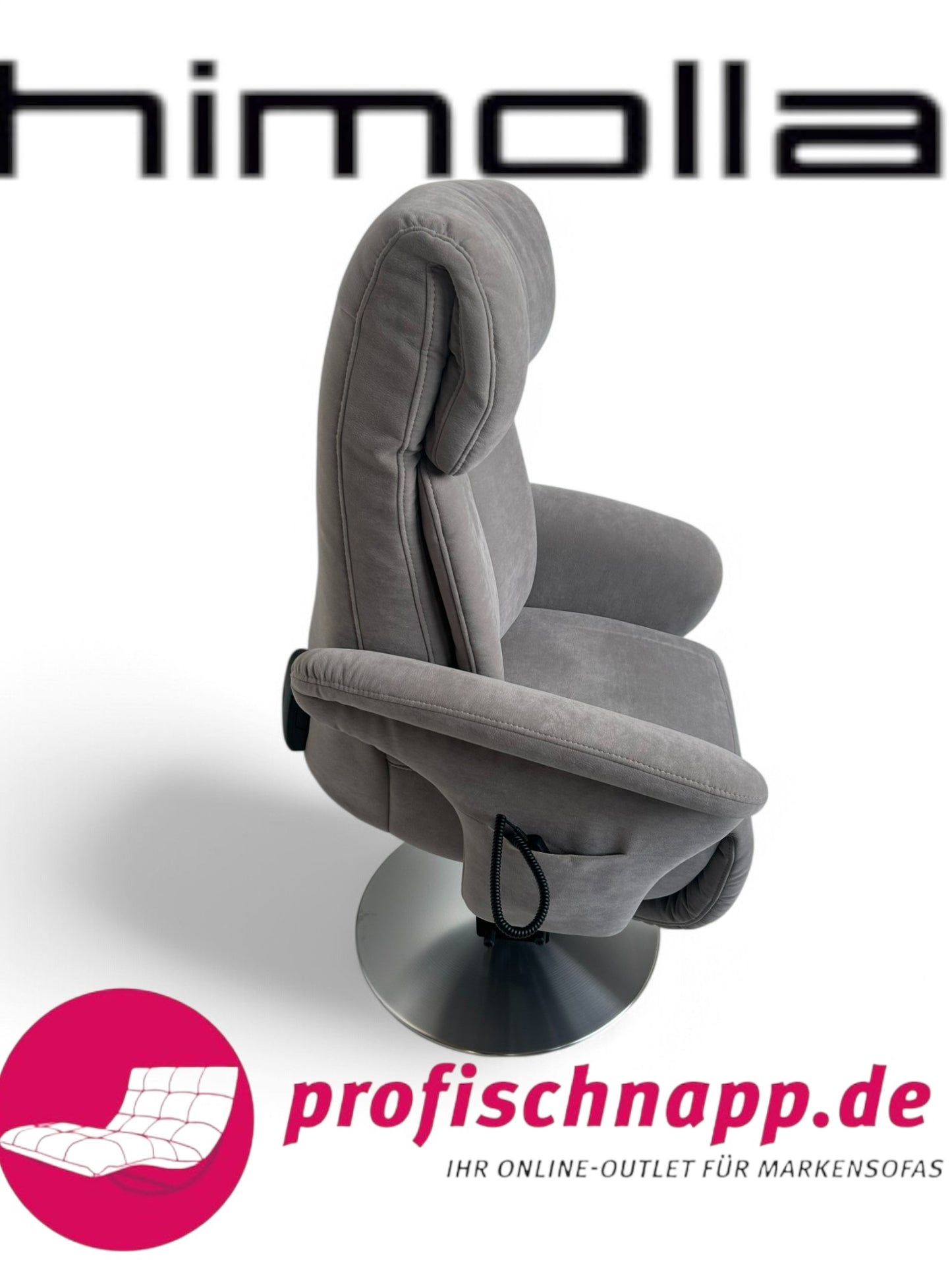 Himolla 7627 Easyswing Relaxsessel elektrisch mit Aufstehhilfe – 2-motorig, Bezugsstoff Nuvano Stein